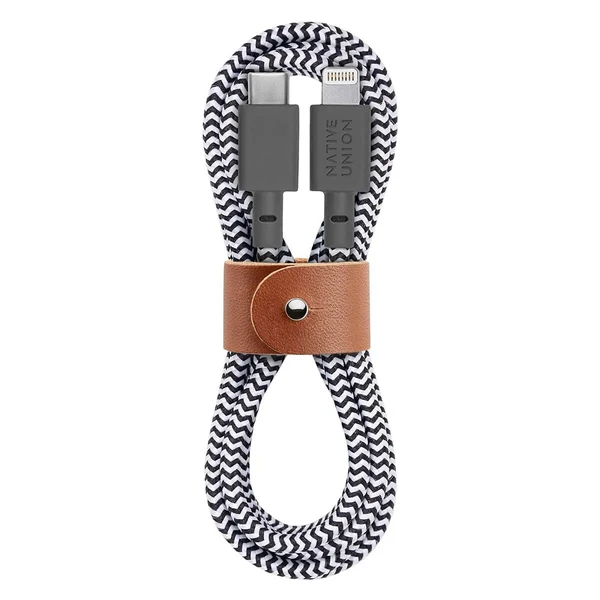 Зарядний кабель Native Union Belt Cable Zebra USB-C to Lightning 1.2m для iPhone | iPad