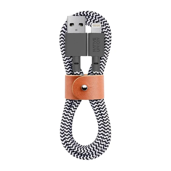 Плетений кабель Native Union Belt Cable Zebra Lightning to USB 1.2m