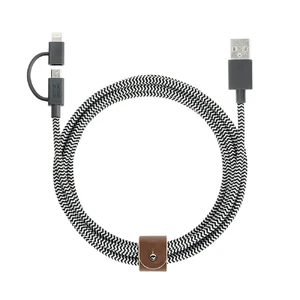 Кабель Native Union Belt Twin Head Zebra Lightning + Micro USB to USB