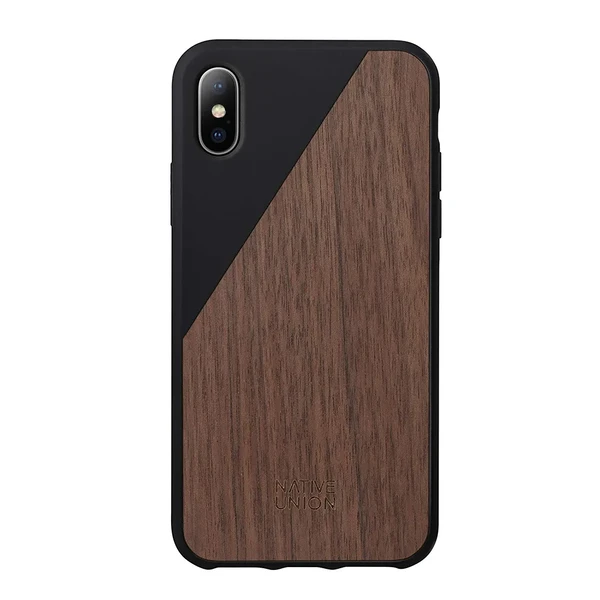 Дерев'яний чохол Native Union CLIC Wooden Black | Walnut Wood для iPhone X | XS