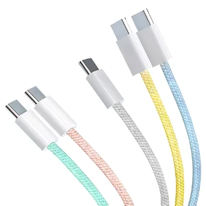 Нейлоновий кабель Type-C to Type-C для швидкої зарядки PD 20W | iLoungeMax Fast Charge Mint (1m) - Фото 2