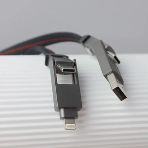 Нейлоновый кабель 4-в-1 USB-C/Lightning 60W для быстрой зарядки 0.15m | iLoungeMax iCharge - Фото 7