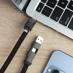 Нейлоновый кабель 4-в-1 USB-C/Lightning 60W для быстрой зарядки 0.15m | iLoungeMax iCharge - Фото 10