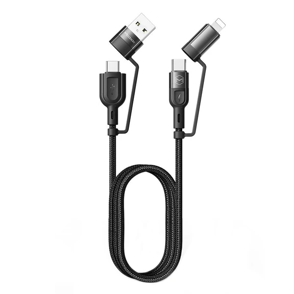 Нейлоновий кабель Mcdodo Data Cable 4-in-1 USB-C/Lightning 60W для швидкої зарядки 1.2m