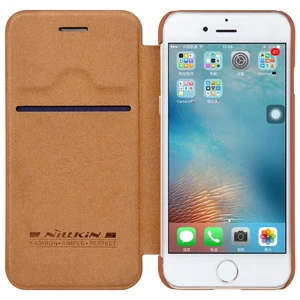 Кожаный чехол-книжка Nillkin Qin Brown для iPhone SE 3 | SE 2 | 8 | 7 - Фото 7