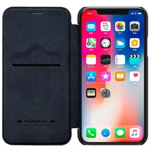 Кожаный чехол-книжка Nillkin Qin Series Black для iPhone X | XS - Фото 4
