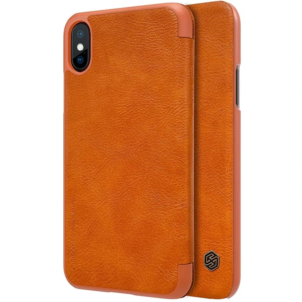 Шкіряний чохол-книжка Nillkin Qin Series Brown для iPhone X | XS