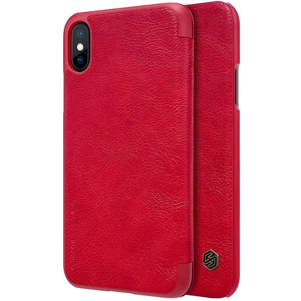Шкіряний чохол-книжка Nillkin Qin Series Red для iPhone X | XS