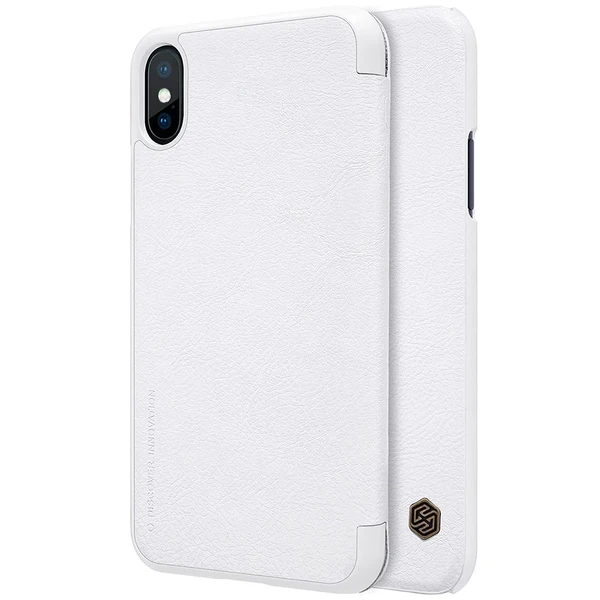 Шкіряний чохол-книжка Nillkin Qin Series White для iPhone X | XS