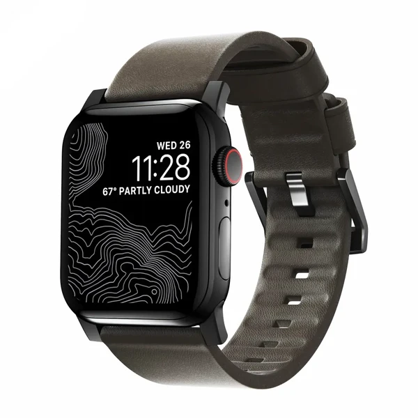 Шкіряний ремінець Nomad Active Strap Black Hardware Brown для Apple Watch 44 | 42mm Series 5 | 4 в Ужгороді