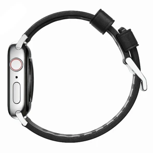 Шкіряний ремінець Nomad Active Strap Silver Hardware Black для Apple Watch 44 | 42mm Series 5 | 4 - Фото 2