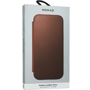 Темно-коричневий шкіряний чохол-фоліо Nomad Modern Leather Folio MagSafe для iPhone 16 Pro Max - Фото 9