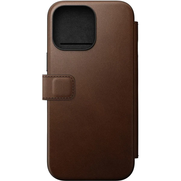 Темно-коричневый кожаный чехол-фолио Nomad Modern Leather Folio MagSafe для iPhone 16 Pro Max в Запорожье