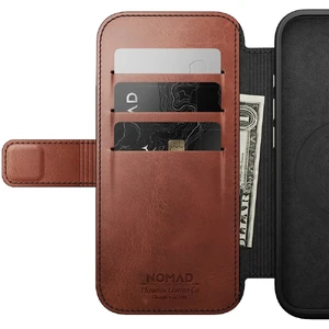 Коричневый кожаный чехол-фолио Nomad Modern Leather MagSafe для iPhone 16 Pro - Фото 5