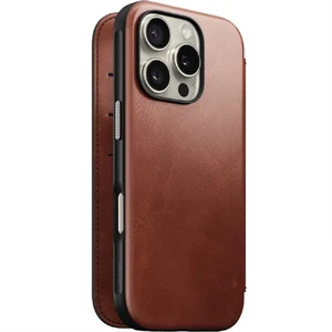 Коричневый кожаный чехол-фолио Nomad Modern Leather MagSafe для iPhone 16 Pro - Фото 7