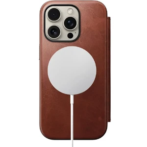 Коричневый кожаный чехол-фолио Nomad Modern Leather MagSafe для iPhone 16 Pro - Фото 3