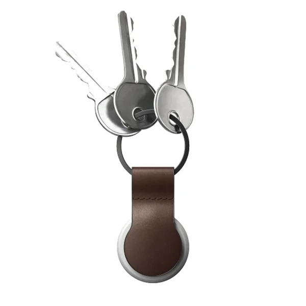 Шкіряний брелок з кільцем Nomad Leather Loop Rustic Brown для AirTag у Вінниці
