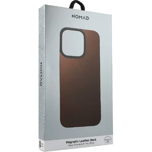 Темно-коричневый кожаный чехол Nomad Magnetic Leather Back для iPhone 16 Pro - Фото 5