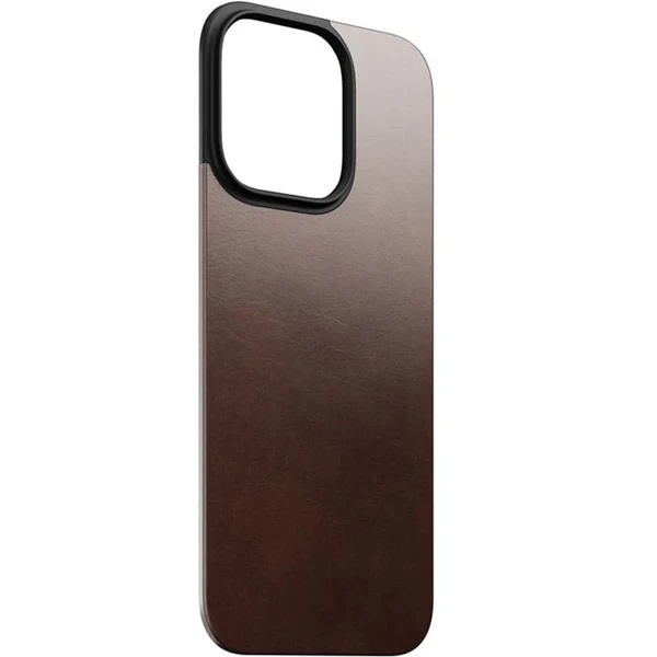 Темно-коричневый кожаный чехол Nomad Magnetic Leather Back для iPhone 16 Pro в Запорожье
