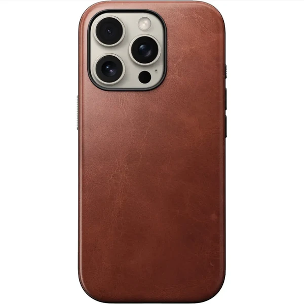 Бронзовий шкіряний чохол Nomad Modern Leather MagSafe для iPhone 16 Pro в Чернівцях