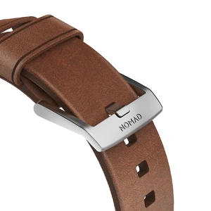 Кожаный ремешок Nomad Modern Strap Rustic Brown | Silver Hardware для Apple Watch Ultra 49mm | 45mm | 44mm | 42mm - Фото 4
