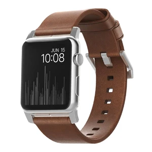 Кожаный ремешок Nomad Modern Strap Rustic Brown | Silver Hardware для Apple Watch 38mm