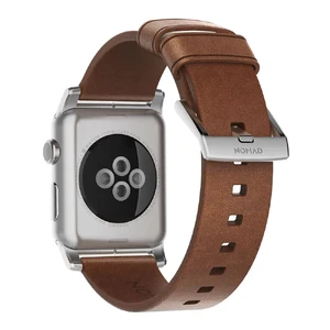 Шкіряний ремінець Nomad Modern Strap Rustic Brown | Silver Hardware для Apple Watch 38mm SE 7 | 6 | 5 | 4 | 3 | 2 | 1 - Фото 2
