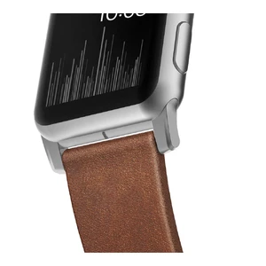 Шкіряний ремінець Nomad Modern Strap Rustic Brown | Silver Hardware для Apple Watch 38mm SE 7 | 6 | 5 | 4 | 3 | 2 | 1 - Фото 3