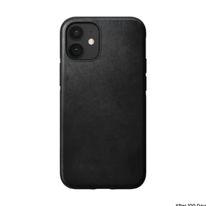 Чорний шкіряний чохол Nomad Rugged Case Horween Leather Black для iPhone 12 mini - Фото 2
