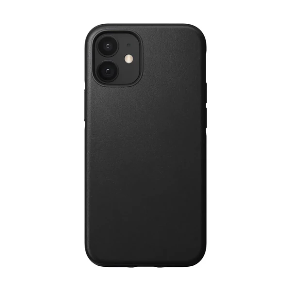 Черный кожаный чехол Nomad Rugged Case Horween Leather Black для iPhone 12 mini