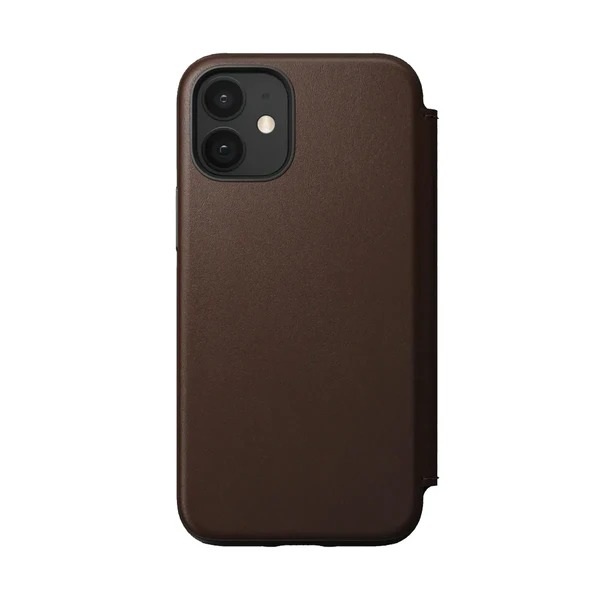 Шкіряний чохол-книжка Nomad Rugged Folio Horween Leather Rustic Brown для iPhone 12 mini