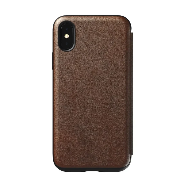 Кожаный чехол-книжка Nomad Rugged Tri-Folio для iPhone X | XS