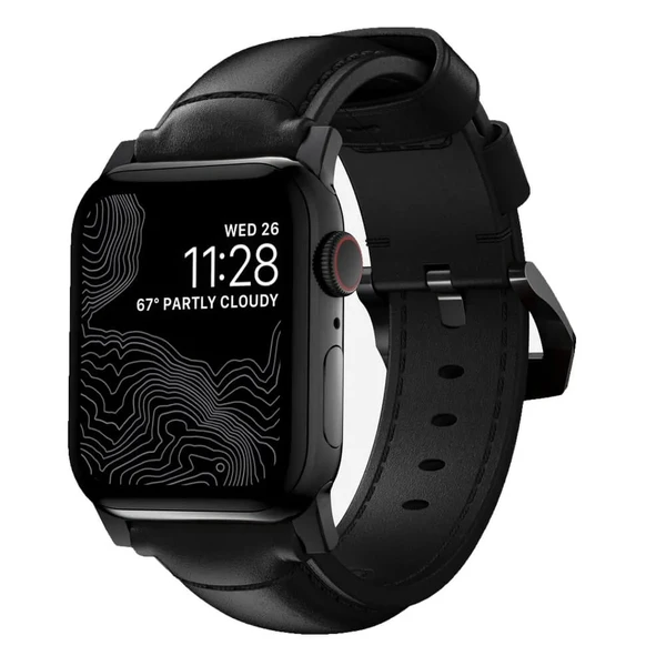 Черный кожаный ремешок Nomad Classic Strap для Apple Watch Ultra 49mm | 45mm | 44mm | 42mm Series