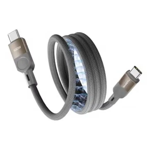 Магнітний плетений кабель iLoungeMax Magnetic Cable USB-C to USB-C 100W (1m)
