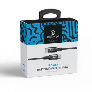 Плетеный кабель oneLounge 1Power USB-C to USB-C 100W (2 m) для MacBook | iPad | ноутбук - Фото 7