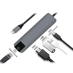 Багатофункціональний перехідник iLoungeMax 5 в 1 4K HDMI + Rj45 + USB 3.1 + USB-A + Type-C для MacBook - Фото 4