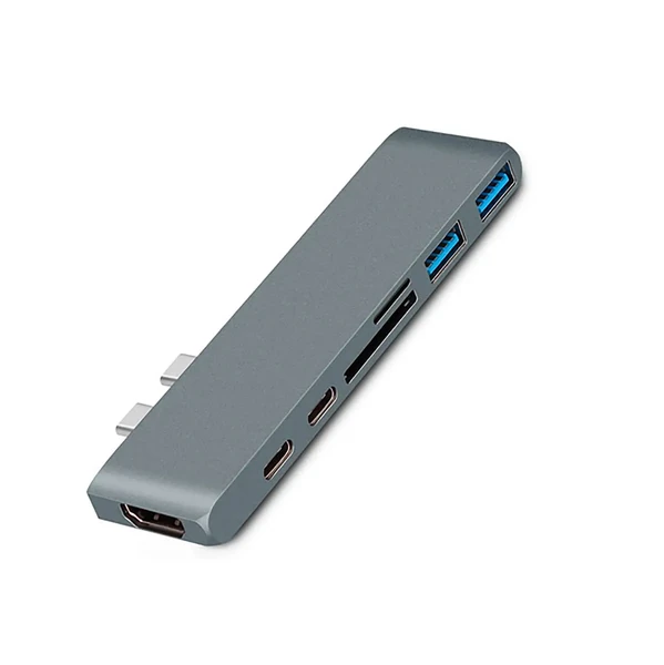 Хаб (адаптер) iLoungeMax 7-in-1 USB-C PD HDMI 4K30Hz для MacBook Space Gray