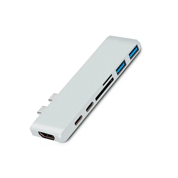 Хаб (адаптер) iLoungeMax 7-in-1 USB-C PD HDMI 4K30Hz для MacBook Silver