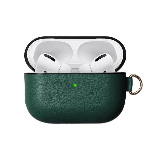 Зелений шкіряний чохол iLoungeMax для навушників Apple AirPods Pro в Одесі