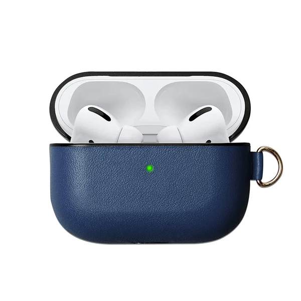 Синій шкіряний чохол iLoungeMax Blue для навушників Apple AirPods Pro в Одесі