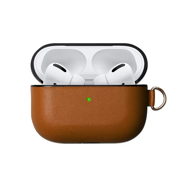 Коричневий шкіряний чохол iLoungeMax Brown для навушників Apple AirPods Pro в Одесі