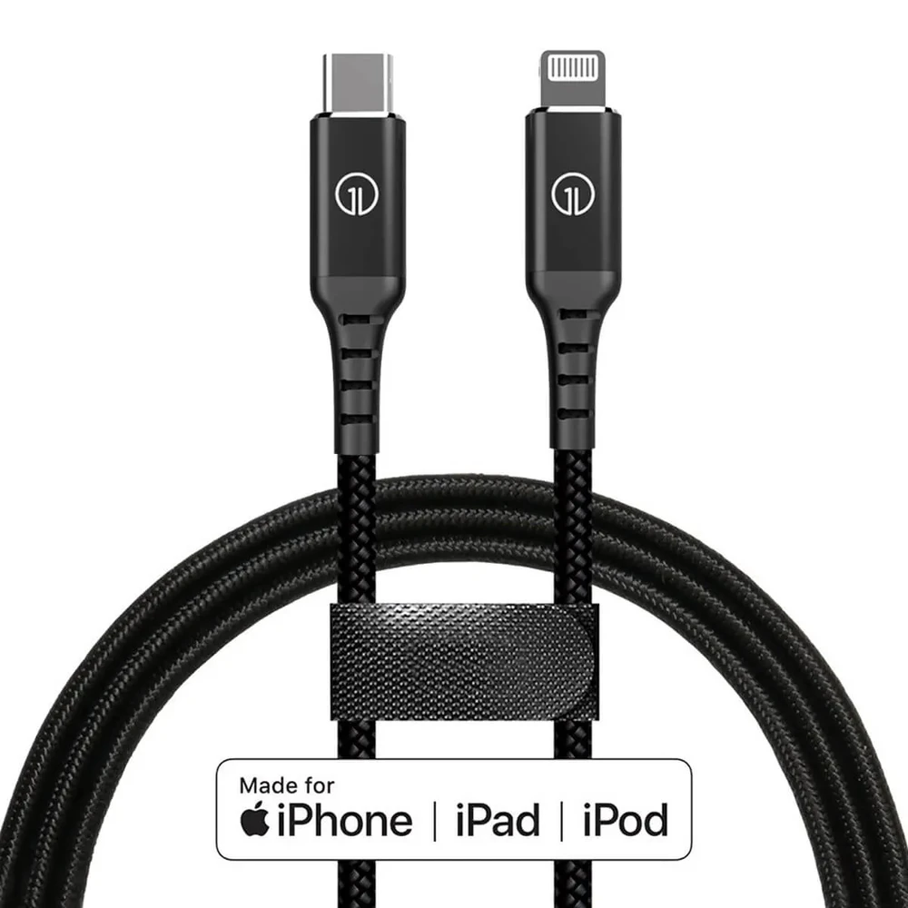 Плетений кабель oneLounge 1Power MFi USB-C to Lightning (1m)