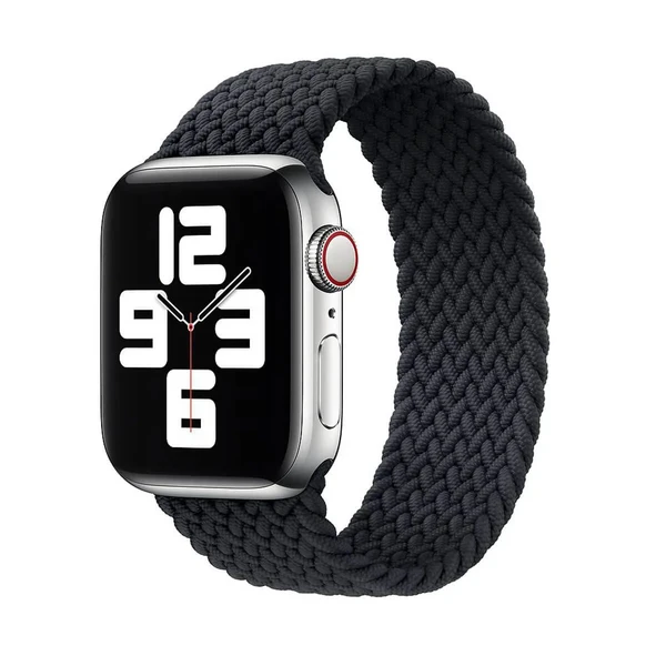 Плетений монобраслет iLoungeMax Braided Solo Loop Charcoal Black для Apple Watch Ultra 49mm | 45mm | 44mm | 42mm Size L OEM