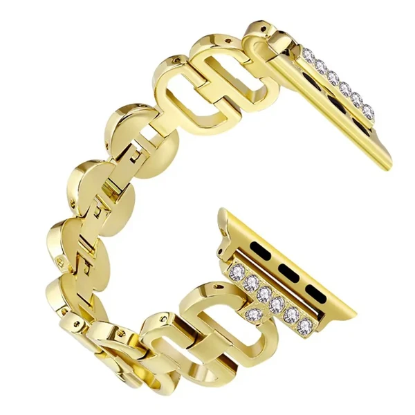 Металический ремешок iLoungeMax Diamonds Metal Stainless Gold для Apple Watch Ultra 49mm | 45mm | 44mm | 42mm в Днепре