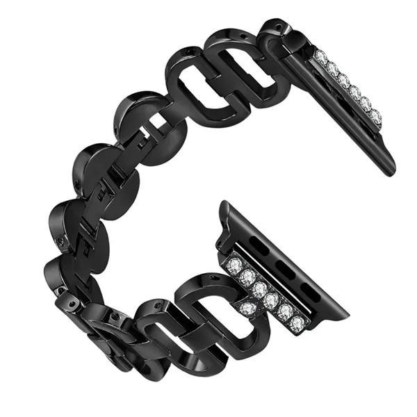 Металический ремешок iLoungeMax Diamonds Metal Stainless Black для Apple Watch Ultra 49mm | 45mm | 44mm | 42mm