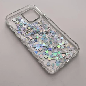 Защитный чехол с жидкими блестками iLoungeMax Glitter Heart-Shaped Sequins для iPhone 12 | 12 Pro - Фото 5