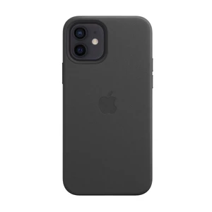 Черный кожаный чехол iLoungeMax Leather Case MagSafe Black для iPhone 12 | 12 Pro OEM (с поддержкой анимации)  - Фото 1