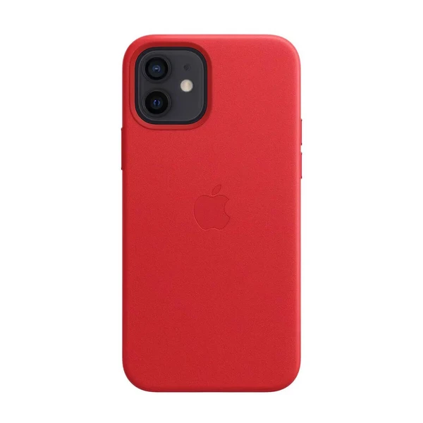 Шкіряний чохол iLoungeMax Leather Case MagSafe Red для iPhone 12 | 12 Pro OEM (з підтримкою анімації) у Рівному
