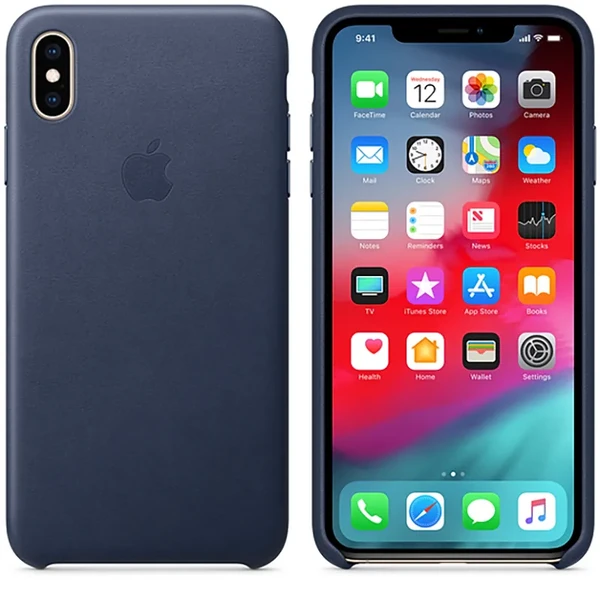 Кожаный чехол iLoungeMax Leather Case Midnight Blue для iPhone XS Max OEM (MRWU2)