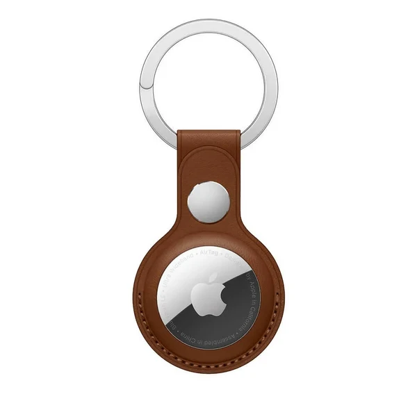 Брелок с кольцом iLoungeMax Leather Key Ring Saddle Brown для AirTag ОЕМ в Броварах